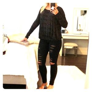 Free people open back blouse